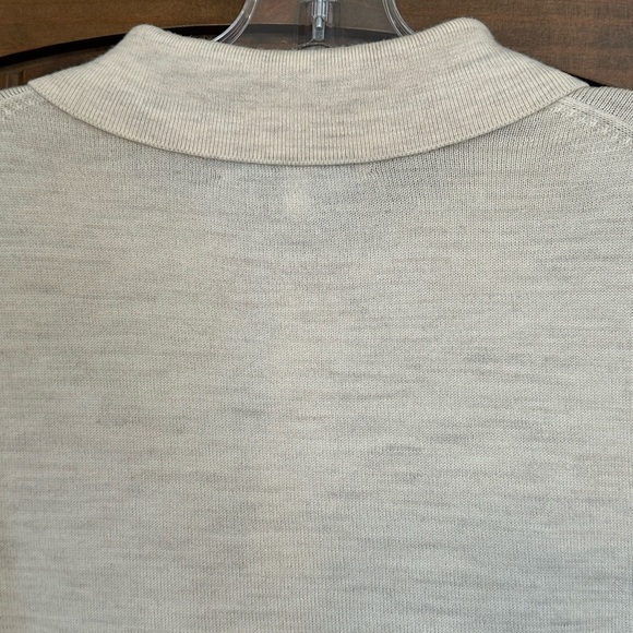 Turnbury 100%  Merino Wool Cream Pullover Lightweight Sweater with Collar Sz L - Picture 8 of 11